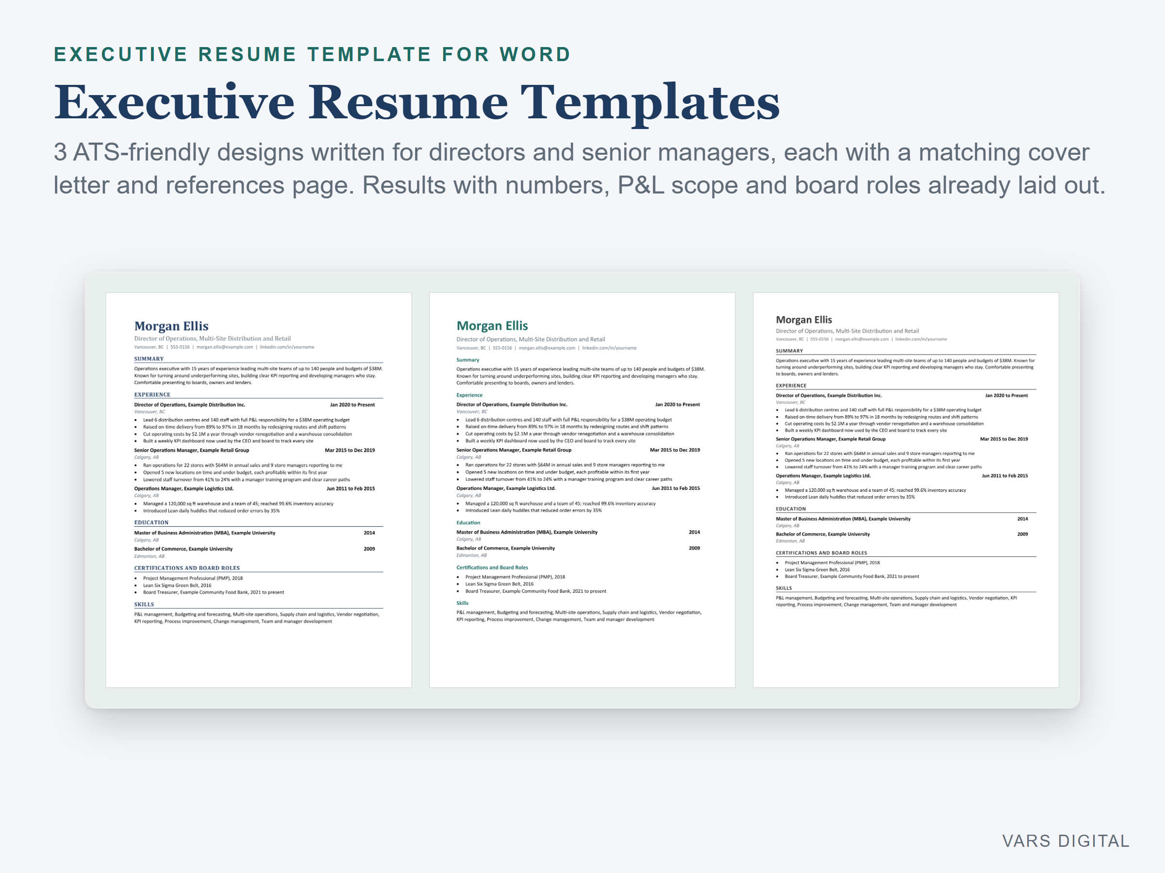 Executive Resume Template (Word) preview
